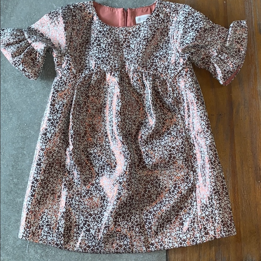 Dusty Rose Gold Metallic with Star Detail Dress
